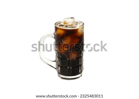 Americano ice coffee put on the white backgroud ready for drink.cocept isolate picture for copy space or main object.