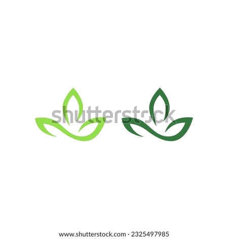 Natural Green Leaves Eco Bio Product Sign Symbol Logo Vector isolated on White
