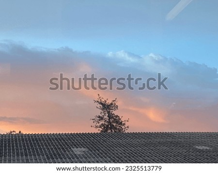 Beautiful two-tone sky at sunset