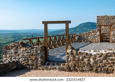 Detail of Szigliget Castle ruins on the hill in spring, Hungary Royalty-Free Stock Photo #2325514837