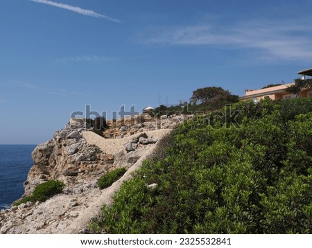 sunny coastline of Cala Mandia on Mallorca in Spain