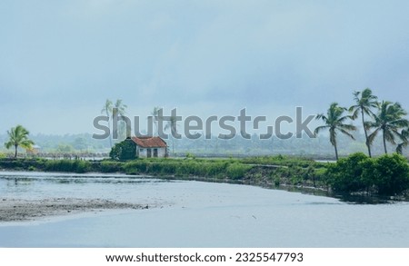 Kadamakkudy, Kerala - Beautiful view from Kerala in monsoon. Landscape backwaters.  Royalty-Free Stock Photo #2325547793