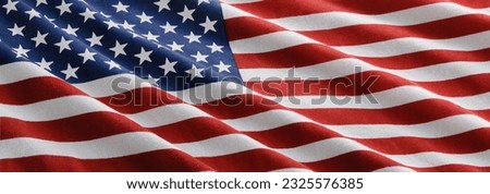 American Wave Flag Backgroun. USA Royalty-Free Stock Photo #2325576385