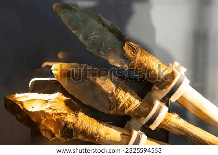 The historical spear and arrowheads found in the excavations of Göbekli Tepe.