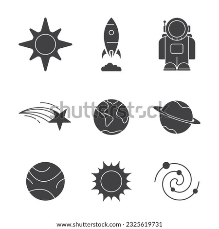 Outer Space Icon Set Vector Design.