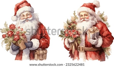 Santa Claus clipart, isolated vector illustration. Royalty-Free Stock Photo #2325622481