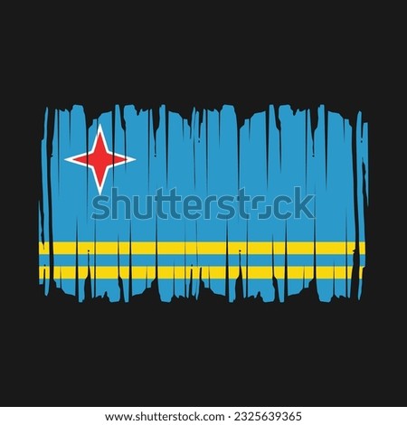 Aruba Flag Brush Vector Illustration
