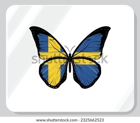 Sweden Butterfly Flag Pride Icon
