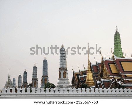 Thai style temple architecture with evening light