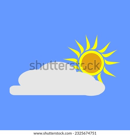sunny cloudy weather vector,vector illustration sunny cloudy weather clip art on blue background