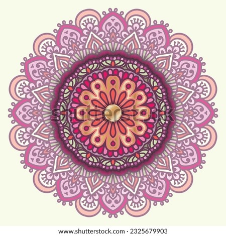 Colorful Mandala Lace Pattern Clip Art