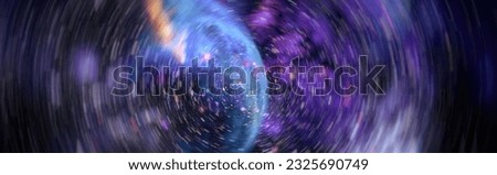 Panorama universe space beautiful science fiction wallpaper . Elements of this image furnished by NASA Royalty-Free Stock Photo #2325690749