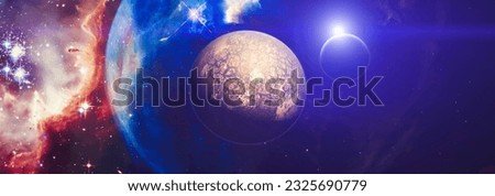 High quality space background. explosion supernova. Bright Star Nebula. Distant galaxy. Abstract image. Elements of this image furnished by NASA. Royalty-Free Stock Photo #2325690779