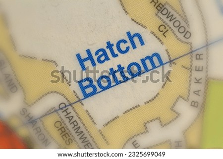 Hatch Bottom near Southampton in Hampshire, England, UK atlas map town name tilt-shift