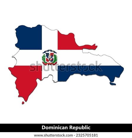Dominican Republic Country - Flag Map Royalty-Free Stock Photo #2325705181