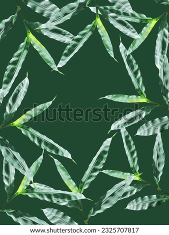 green leaf background for text or advertisement, various leaf pattern design