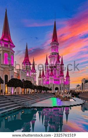 Turkey's historical and touristic city antalya, shopping and water park center Royalty-Free Stock Photo #2325761519