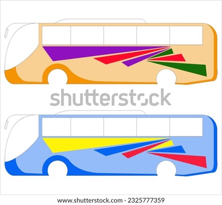 Bus Graphics, Stripe : Vinyl Ready, Bus Warp Design Template Vector Art Illustration