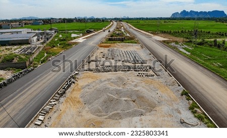 On the construction site of roads in Thanh Hoa, Viet Nam.