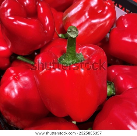 Macro photo vegetable red fresh bell peppers. Stock photo vegetable red bell pepper paprika background