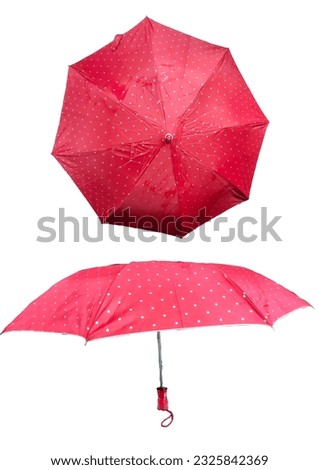 It is a red colored rainproof umbrella.