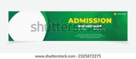 admission banner abstract design. template space for image. green color gradient style