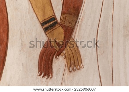 A relief in Nefertari tomb. selective focus. Royalty-Free Stock Photo #2325906007