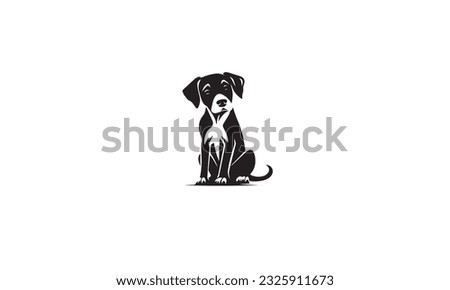 dog logo black simple flat icon on white background