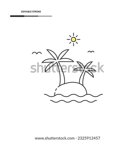 Palm Island Icon Vector Design.