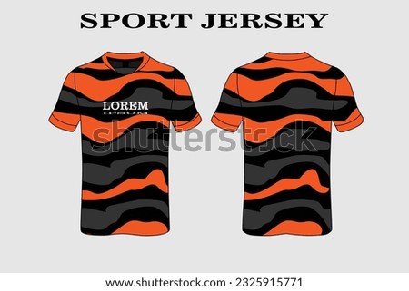 red T-shirt design front back sport design for cycling football racing jersey vector