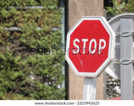 stop sign with blurred background