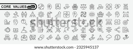 Core values icon  collection.  Vector solid collection of icons
 Royalty-Free Stock Photo #2325945137