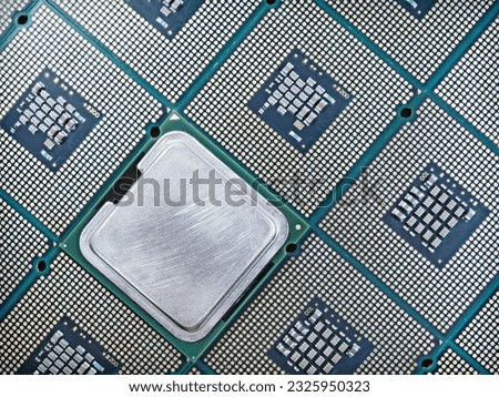 CPU Processor Microchip. Computer microprocessors, various computer processors, concept of computer