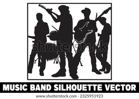 Music band group silhouette vector Band silhouette Band silhouette art Musician silhouette vector