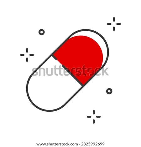 Pills icon flat. Medical minimalistic sign. Vector illustration