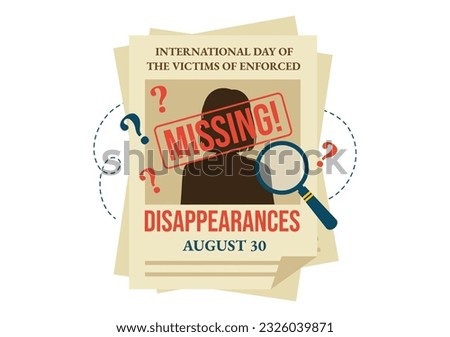 International Day of the Victims of Enforced Disappearances Vector Illustration on August 30 with Missing Person or Lost People Templates Royalty-Free Stock Photo #2326039871