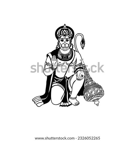 Lord Hanuman Clip Art Vector Design