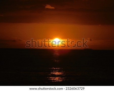 Sunset on the east coast of Sumatra, Padang, Indonesia