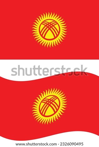 Waving flag of Kyrgyzstan. Kyrgyzstan flag on white background. flat style.