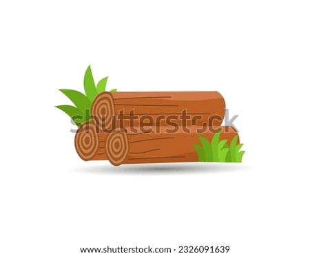 Cartoon Wood Logs Illustration Vector. Wooden For Camping Bonfires With Trunks And Planks. Wooden Bonfire, Logs Lumber Wood Logs And Tree Trunks, Logs Clip Art Design, And Trunks With White Background