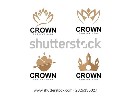 Crown Logo, Royal King Vector, Minimalist Simple Design, Illustration Symbol