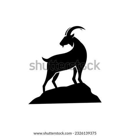 Mountain goat logo vector isolated on white background. Royalty-Free Stock Photo #2326139375
