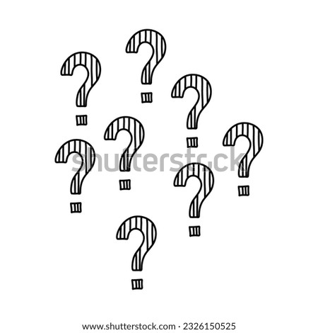 hand drawn doodle question marks