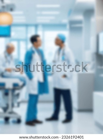 doctors talking in an empty hospital corridor, a blurry hospital corridor