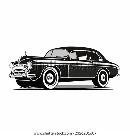 Black and White classic car vector