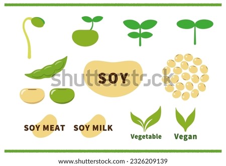 Clip art set about soybeans