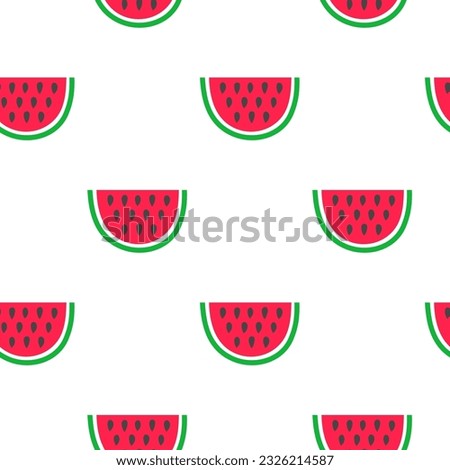 Seamless pattern with colorful watermelon half slices. Cute summer background.