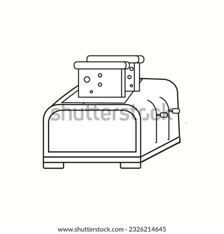 Toaster icon in outline style Vector illustration