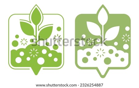 Organic fertilizer stamp - farming agriculture useful component - naturally occurring organic wastes - isolated vector icon Royalty-Free Stock Photo #2326254887