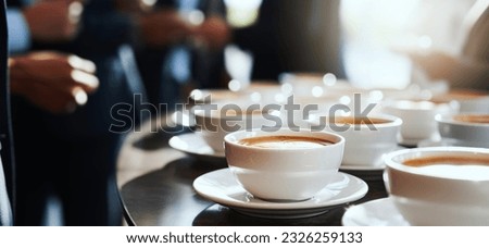coffee break at business conference meeting. event catering service. banner with copy space Royalty-Free Stock Photo #2326259133